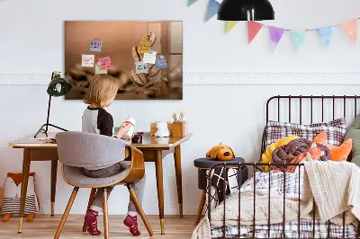 Quadro magnético de apagar a seco com estampa de grãos de café
