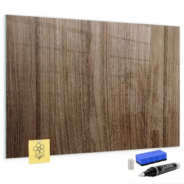 Quadro magnético com caneta em madeira escura