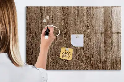 Quadro magnético com caneta em madeira escura