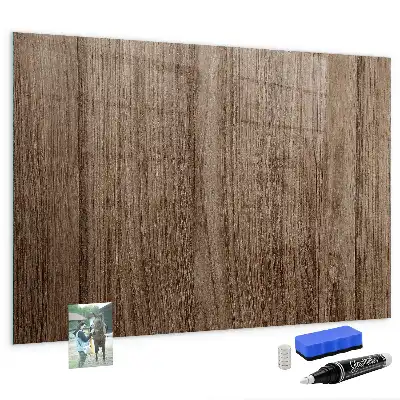 Quadro magnético com caneta em madeira escura