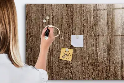 Quadro magnético com caneta em madeira escura