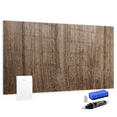 Quadro magnético com caneta em madeira escura