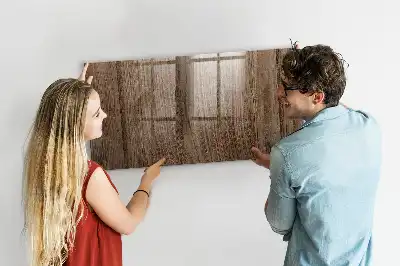 Quadro magnético com caneta em madeira escura