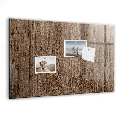 Quadro magnético com caneta em madeira escura
