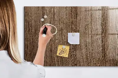 Quadro magnético com caneta em madeira escura