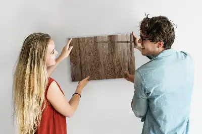 Quadro magnético com caneta em madeira escura