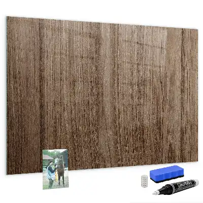 Quadro magnético com caneta em madeira escura