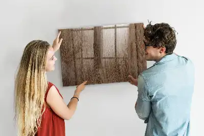 Quadro magnético com caneta em madeira escura