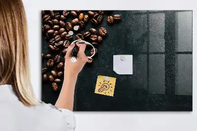 Quadro magnético com caneta e estampa de grãos de café