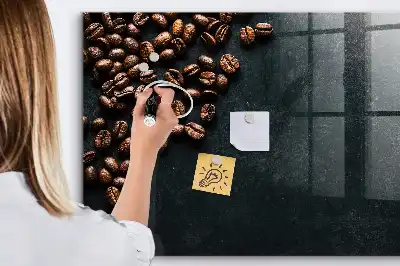 Quadro magnético com caneta e estampa de grãos de café