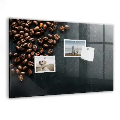 Quadro magnético com caneta e estampa de grãos de café