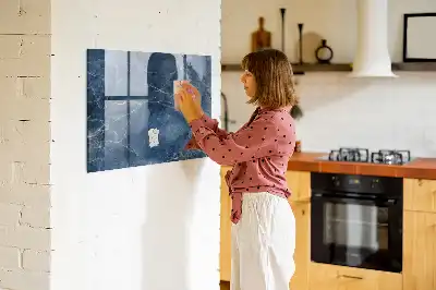Quadro magnético de apagar a seco com estampa de mármore elegante