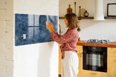 Quadro magnético de apagar a seco com estampa de mármore elegante