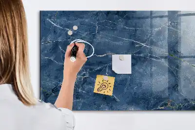 Quadro magnético de apagar a seco com estampa de mármore elegante