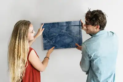 Quadro magnético de apagar a seco com estampa de mármore elegante