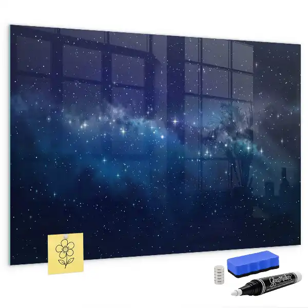 Quadro magnético com caneta estampa de céu escuro e estrelas