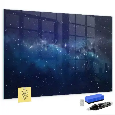 Quadro magnético com caneta estampa de céu escuro e estrelas