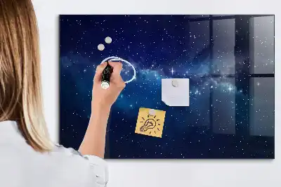Quadro magnético com caneta estampa de céu escuro e estrelas