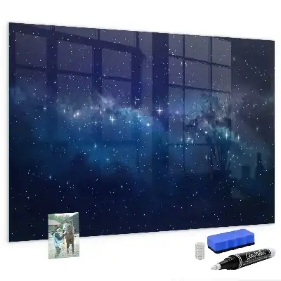 Quadro magnético com caneta estampa de céu escuro e estrelas