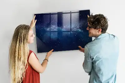 Quadro magnético com caneta estampa de céu escuro e estrelas