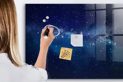 Quadro magnético com caneta estampa de céu escuro e estrelas