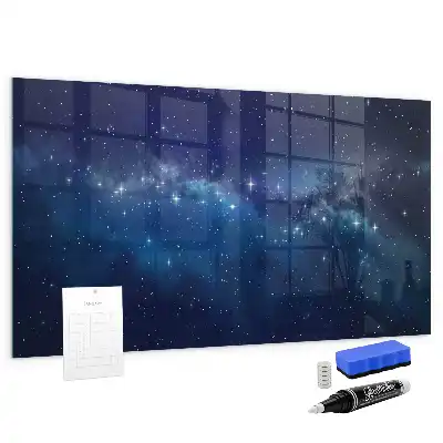 Quadro magnético com caneta estampa de céu escuro e estrelas