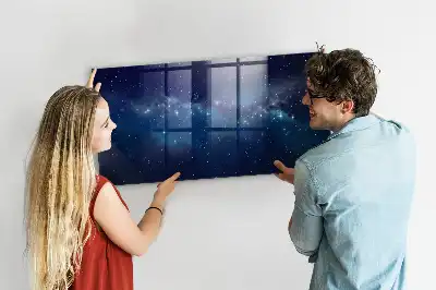 Quadro magnético com caneta estampa de céu escuro e estrelas