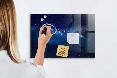 Quadro magnético com caneta estampa de céu escuro e estrelas