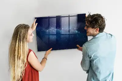 Quadro magnético com caneta estampa de céu escuro e estrelas