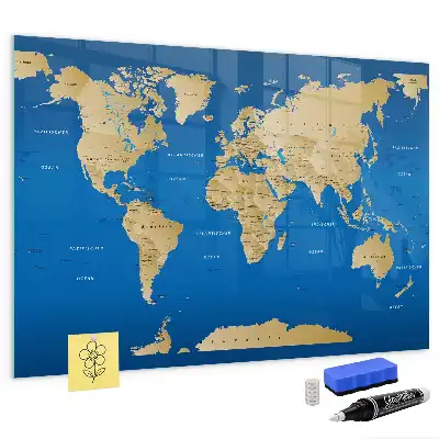 Quadro magnético de apagar a seco modelo mundo