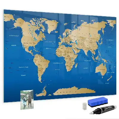 Quadro magnético de apagar a seco modelo mundo