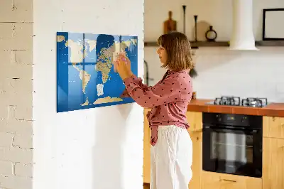 Quadro magnético de apagar a seco modelo mundo