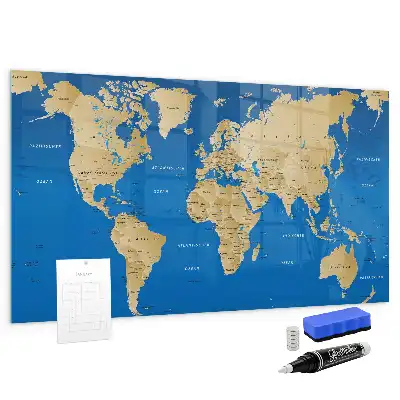 Quadro magnético de apagar a seco modelo mundo