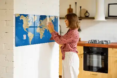 Quadro magnético de apagar a seco modelo mundo