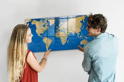 Quadro magnético de apagar a seco modelo mundo