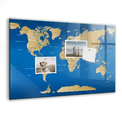 Quadro magnético de apagar a seco modelo mundo