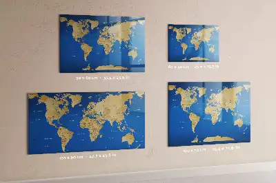 Quadro magnético de apagar a seco modelo mundo
