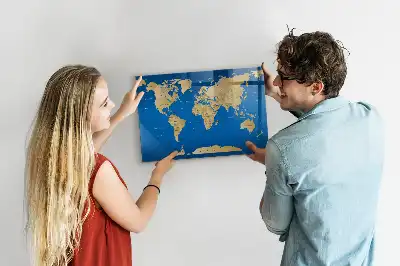 Quadro magnético de apagar a seco modelo mundo