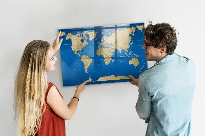 Quadro magnético de apagar a seco modelo mundo