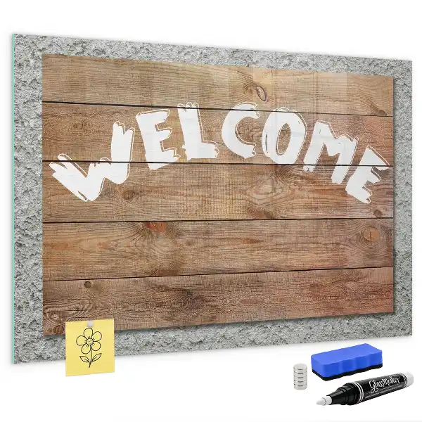 Quadro magnético placa de boas-vindas com caneta