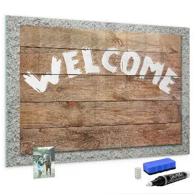 Quadro magnético placa de boas-vindas com caneta