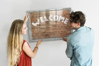 Quadro magnético placa de boas-vindas com caneta