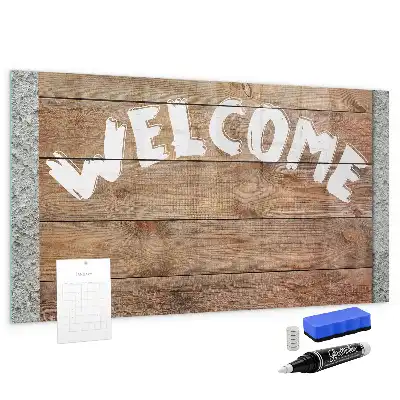 Quadro magnético placa de boas-vindas com caneta