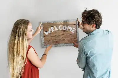 Quadro magnético placa de boas-vindas com caneta