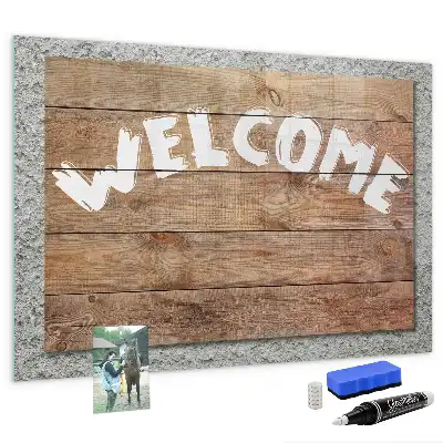 Quadro magnético placa de boas-vindas com caneta