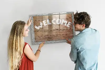 Quadro magnético placa de boas-vindas com caneta