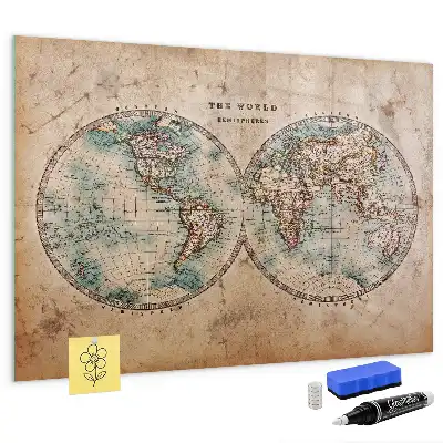 Mapa-múndi globo com quadro magnético e caneta