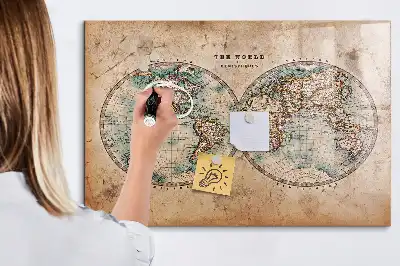 Mapa-múndi globo com quadro magnético e caneta