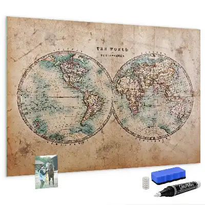 Mapa-múndi globo com quadro magnético e caneta