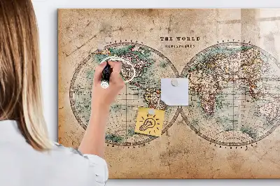 Mapa-múndi globo com quadro magnético e caneta